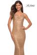 Picture of: Long Stretch Sequin Gown with Low Back in Nude, Detail Picture 1