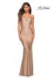 Picture of: Sparkle Rhinestone Long Jersey Prom Dress in Nude, Detail Picture 1