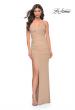 Picture of: Net Jersey Rhinestone Prom Dress with Corset Waist in Nude, Style: 32097, Detail Picture 1