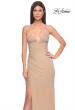 Picture of: Ruched Rhinestone Net Jersey Dress with Lace Up Open Back in Nude, Style: 32318, Detail Picture 1