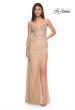 Picture of: Rhinestone Embellished Fitted Dress with Illusion Bustier Top in Nude, Style: 32435, Detail Picture 1