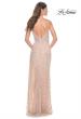 Picture of: Beaded Fitted Prom Gown with Sheer Side and V Neckline in Nude, Style: 32103, Detail Picture 2
