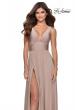 Picture of: Empire Waist Prom Gown with Deep V Neckline in Nude, Style: 28547, Detail Picture 3