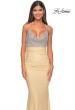 Picture of: Neon Ruched Jersey Dress with Rhinestone Mesh Draped Top in Nude, Style: 32320, Detail Picture 3