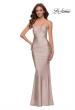 Picture of: On Trend Jersey Long Dress with Ruching on Bodice in Nude, Style 29873, Detail Picture 5