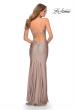 Picture of: Long Ruched Jersey Prom Dress with Thin Straps in Nude, Style: 28398, Detail Picture 7