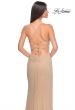 Picture of: Ruched Rhinestone Net Jersey Dress with Lace Up Open Back in Nude, Style: 32318, Detail Picture 7