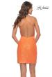 Picture of: Wrap Style Ruched Short Dress with High Slit in Bright Colors in Orange, Style: 30984, Detail Picture 8