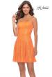 Picture of: Short Modern Skater Dress in Bright Colors in Orange, Style: 31077, Detail Picture 1