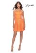 Picture of: Short Modern Skater Dress in Bright Colors in Orange, Style: 31077, Detail Picture 6