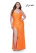 Picture of: Plus Size Sequin Prom Dress with Ruching and Slit in Orange, Style: 31162, Detail Picture 1