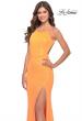 Picture of: High Neck Long Sequin Gown with Open Back in Orange, Style: 30635, Detail Picture 8