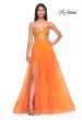 Picture of: A-Line Tulle Gown with Scallop Detail Bodice and Lace Applique in Orange, Style: 32028, Detail Picture 9