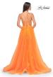 Picture of: A-Line Tulle Gown with Scallop Detail Bodice and Lace Applique in Orange, Style: 32028, Detail Picture 10
