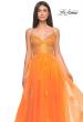 Picture of: A-Line Tulle Gown with Scallop Detail Bodice and Lace Applique in Orange, Style: 32028, Detail Picture 11