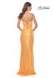 Picture of: Bustier Sequin Neon Prom Dress with Lace Up Back in Orange, Style: 31965, Detail Picture 18