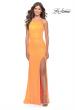 Picture of: High Neck Long Sequin Gown with Open Back in Orange, Style: 30635, Detail Picture 2