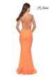 Picture of: Fitted Stretch Sequin Dress with Open Back and Defined Cups in Neon in Orange, Style: 31199, Detail Picture 2