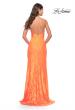 Picture of: Gorgeous Neon Lace Stretch Gown in Orange, Style: 31513, Detail Picture 2