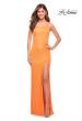 Picture of: Bright Simple One Shoulder Long Sequin Evening Gown in Orange, Style: 30618, Detail Picture 3