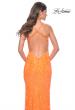 Picture of: Neon Fitted Print Sequin Pastel Prom Dress in Orange, Style: 32343, Detail Picture 4