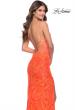 Picture of: Stretch Lace Prom Dress in Neon Pink in Orange, Style: 29987, Detail Picture 6