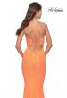 Picture of: Fitted Stretch Sequin Dress with Open Back and Defined Cups in Neon in Orange, Style: 31199, Detail Picture 6