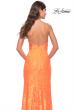 Picture of: Gorgeous Neon Lace Stretch Gown in Orange, Style: 31513, Detail Picture 6