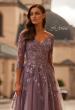 Picture of: A-line Tulle Mother of the Bride Dress with Gorgeous Beaded Lace in Orchid, Style: 32538, Detail Picture 2