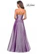 Picture of: Strapless Chiffon Dress with Criss Cross Bodice Detail in Orchid, Style: 27515, Back Picture