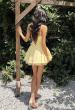 Picture of: Embellished Lace Trim Fit-and-Flare Mini Dress in Pale Yellow, Style 34144, Detail Picture 8