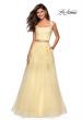 Picture of: Two Piece Floor Length Prom Dress with Lace Detail in Pale Yellow, Style: 27489, Main Picture