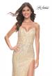 Picture of: Beautiful Prom Dress with Rhinestone and Flower Detail in Pale Yellow, Style: 31993, Main Picture