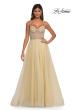 Picture of: Tulle A-line Prom Dress with Rhinestone Detail on Corset Top in Pale Yellow, Style: 32675, Detail Picture 8