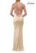 Picture of: Fitted Satin Gown with Jeweled Back Straps in Pale Yellow, Style: 33798, Detail Picture 8
