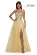 Picture of: Lace and Tulle A-line Prom Dress with High Slit in Pale Yellow, Style: 32646, Detail Picture 9