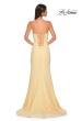 Picture of: Jersey Strapless Dress with Sweetheart Rhinestone Lined Neckline in Pale Yellow, Style 32829, Detail Picture 10