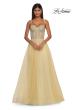 Picture of: Lace and Tulle A-line Prom Dress with High Slit in Pale Yellow, Style: 32646, Detail Picture 11