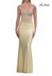 Picture of: Rhinestone Lace Illusion Gown with Low Back in Pale Yellow, Style: 33731, Detail Picture 11