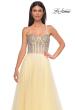 Picture of: Rhinestone Embellished Corset with Lace Up Back and Tulle Skirt in Pale Yellow, Style 32703, Detail Picture 12