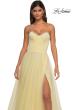 Picture of: A-line Tulle Dress with Satin Top and Rhinestone Neckline in Pale Yellow, Style: 32731, Detail Picture 12