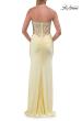 Picture of: Strapless Rhinestone Corset Gown with High Slit and Ruched Back in Pale Yellow, Style: 33509, Detail Picture 12