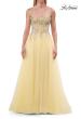 Picture of: Beaded Tulle A-Line Gown with Sheer Corset Bodice in Pale Yellow, Style: 33702, Detail Picture 12