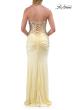 Picture of: Strapless Embellished Corset Gown with High Slit and Lace-Up Back in Pale Yellow, Style: 33761, Detail Picture 12
