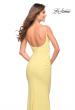Picture of: Net Jersey Long Dress with Ruching and Diamond Straps in Pale Yellow, Style: 30701, Detail Picture 14