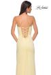 Picture of: Fitted Strapless Dress with Rhinestone Embellished Neckline and Slit in Pale Yellow, Style 32799, Detail Picture 17