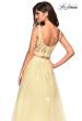 Picture of: Two Piece Floor Length Prom Dress with Lace Detail in Pale Yellow, Style: 27489, Back Picture