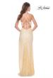 Picture of: Beautiful Prom Dress with Rhinestone and Flower Detail in Pale Yellow, Style: 31993, Back Picture