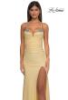 Picture of: Open Back Prom Dress with Rhinestone Detail Neckline in Pale Yellow, Style: 32851, Detail Picture 21