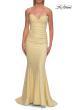 Picture of: Strapless Ruched Mermaid Gown with Lace-Up Back in Pale Yellow, Style: 33360, Detail Picture 21